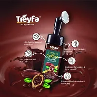 Treyfa Choco coffee foaming face wash with silicone brush for deep exfoliation, Acne and Oil Control | Natural skin brightening  moisturizing chocolate rich caffeine face wash for men  women-thumb4