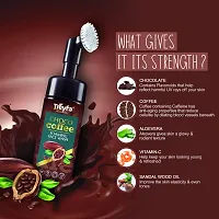 Treyfa Choco coffee foaming face wash with silicone brush for deep exfoliation, Acne and Oil Control | Natural skin brightening  moisturizing chocolate rich caffeine face wash for men  women-thumb1