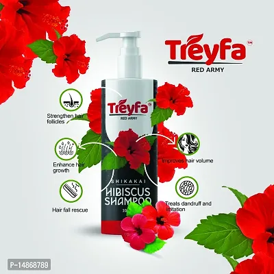 Treyfa Hibiscus shampoo for hair growth  dandruff control | Absolute repair shampoo for hair follicle strengthening, long  shining hair-thumb2