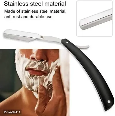 Verceys Professional Salon Folding Black Razor Ustra Stainless Steel Straight Edge Barber Razor For Men-thumb4