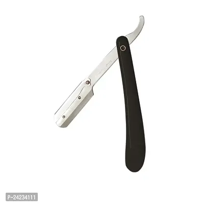 Verceys Professional Salon Folding Black Razor Ustra Stainless Steel Straight Edge Barber Razor For Men-thumb2