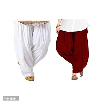 Prabha creations Cotton salwar combo pack for women (pack of 2) (White & Mahroon)