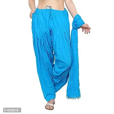 Prabha Creations Women's Patiala Pant with duppata set ( sal _ Sky Blue _ Free Size )