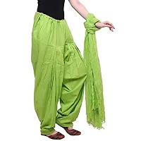 Prabha creations cotton Patiyala salwar with dupatta for women (free size) (perrot green)-thumb1
