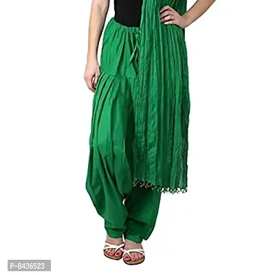 Prabha creations cotton patiyala salwar pant with dupatta for women (Green; free size)