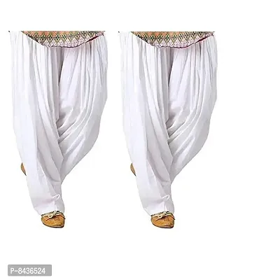 Prabha creations Cotton salwar combo pack for women (pack of 2) (white & white)