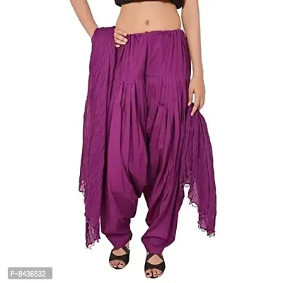 Prabha Creations Women's Patiala Pant with duppata set ( sal _ Purple _ Free Size )