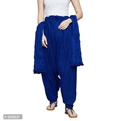 Prabha Creations Women's Patiala Pant with duppata set ( sal _ Blue _ Free Size )