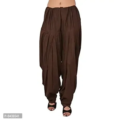 Prabha Creations Women's Loose Fit Patiala Pants (SAl-8941_Brown_Free Size)
