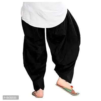 Prabha Creations | Women's Loose fit Cotton semi Patiyala Pant Plus Size Black 6XL-thumb2