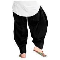 Prabha Creations | Women's Loose fit Cotton semi Patiyala Pant Plus Size Black 3XL-thumb1