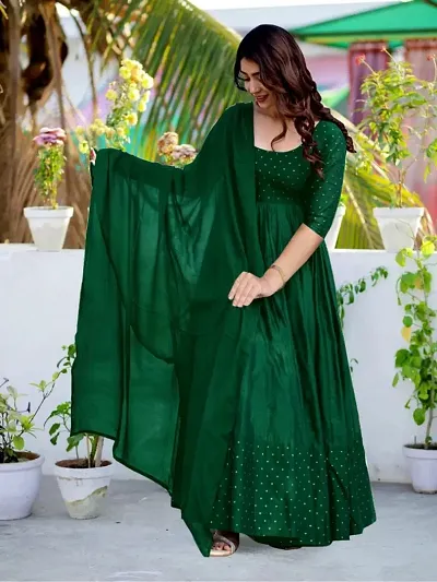 Bollywood Style Silk Blend Ethnic Gowns 