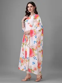 Revert Moti Work Floral Printed Georgette Stitched Gown with Dupatta-thumb3