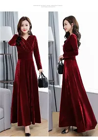 Classy Solid Velvet Dresses Combo-thumb1