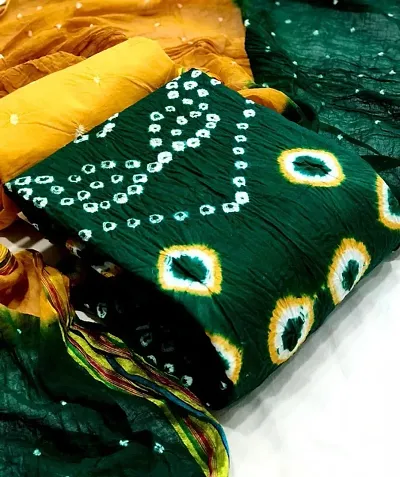 Trendy Beautiful Bandhani Dress Material with Dupatta