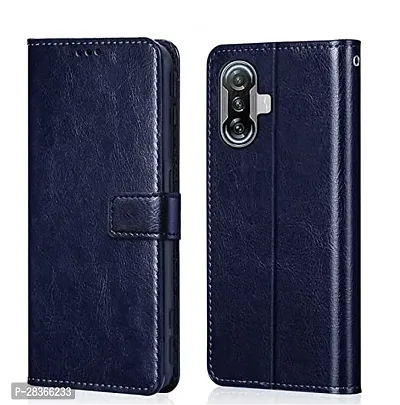 Stylish Faux Leather Poco F3 GT Back Cover