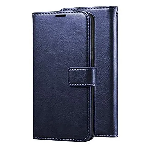 ClickCase Vintage Series Faux Leather Wallet Flip Case Kick Stand with Magnetic Closure Flip Cover for Apple iPhone 6 Plus + & 6S Plus (Navy Blue)