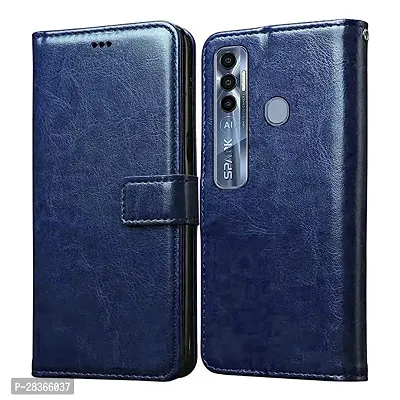 Stylish Faux Leather Tecno Spark 7 Pro Back Cover