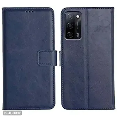 Use2Kart Flip Cover for Vivo Y55 5G 2022 Blue-Color Leather Finish | Inbuilt Stand  Pockets | Wallet Style Flip Back Cover-thumb0