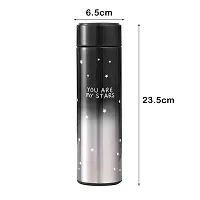 Bottle Temperature Display Indicator Insulated Stainless Steel Smart Water Bottle,Double Wall Vacuum Intelligent Cup,Perfect for Hot and Cold Drinks,500ml (Black)-thumb2