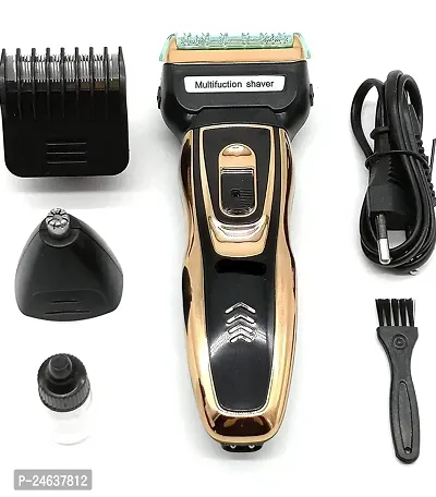 Geemy gm 595 Trimmer 120 min Runtime 4 Length Settings  (Grey, Gold)-thumb4