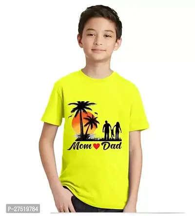 Kids Graphic Print Polyster T shirt For Boy And Girl (Yellow)