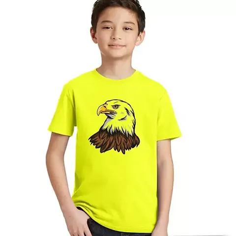 Exclusive Printed Yellow Polyester T-Shirt For Kids