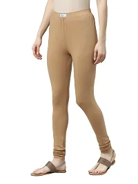 Women Cotton Spandex Solid Leggings-thumb1