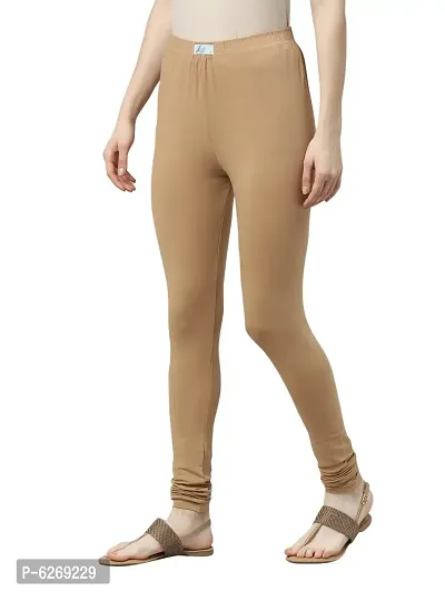 Women Cotton Spandex Solid Leggings-thumb2