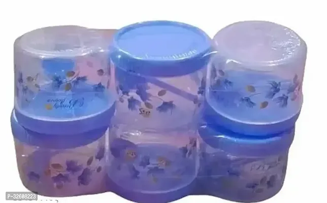 Unbreakable plastic Printed Airtight Container Set Masala Box for Kitchen Storage Box Dabba for Spice PACK OF 6 250ml