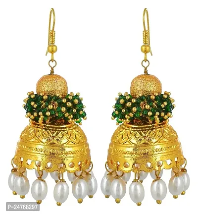 Kshitij Jewels Women's Pretty Earrings - Green [KJN137]-thumb0