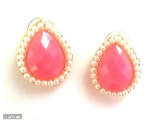 Kshitij Jewels Women's Trendy Alloy Earring - Red [KJD020]