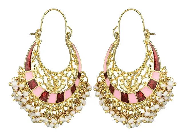 Trendy Alloy Chandbali Earrings with Beads