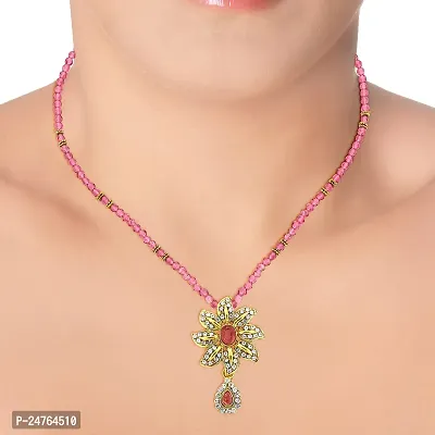 KSHITIJ JEWELS Women's Tradtional Jewelery Sets - Pink [KJ055]-thumb3