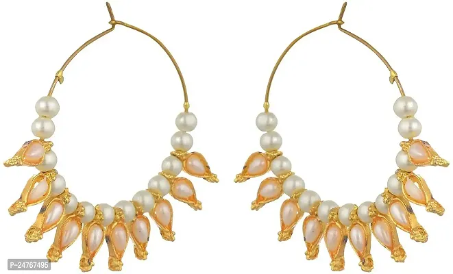 Kshitij Jewels Women's Pretty Earrings - White [KJS111]-thumb2