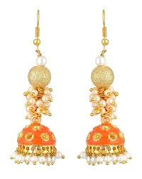 Kshitij Jewels Women's Trendy Alloy Earring - Orange [KJS326]-thumb1