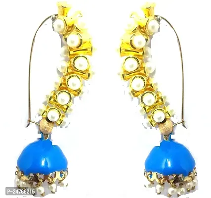 Kshitij Jewels Women's Pretty Earring - Blue [KJD143]-thumb0
