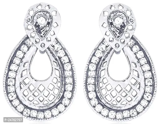 Kshitij Jewels Women's Pretty Alloy Earrings - Silver [KJ291]-thumb0