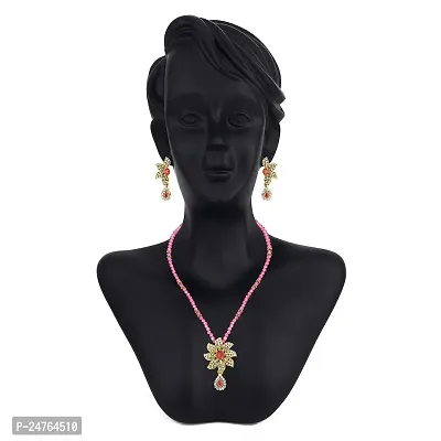 KSHITIJ JEWELS Women's Tradtional Jewelery Sets - Pink [KJ055]-thumb2