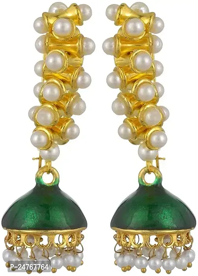 Kshitij Jewels Women's Pretty Earring - Green [KJS060]-thumb0