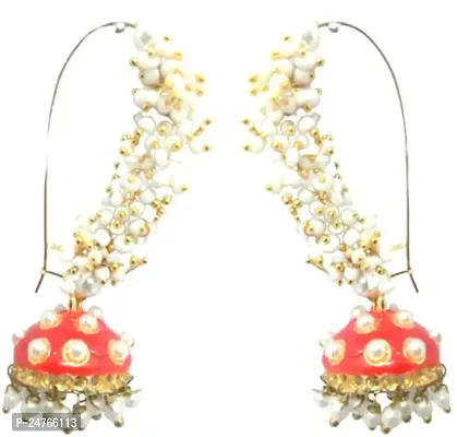 Kshitij Jewels Women's Beautiful Alloy Earring - Orange [KJD159]