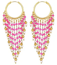 Kshitij Jewels Women's Stunning Alloy Beaded Earring - Pink [KJS185]-thumb1