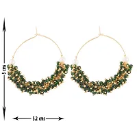 Kshitij Jewels Women's Pretty Alloy Earring - Green [KJN012]-thumb1
