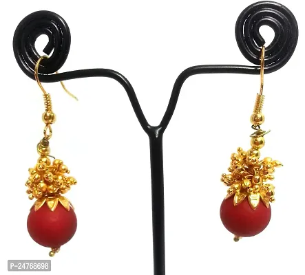 Kshitij Jewels Women's Charming Alloy Earrings - Brown [KJN072]-thumb0