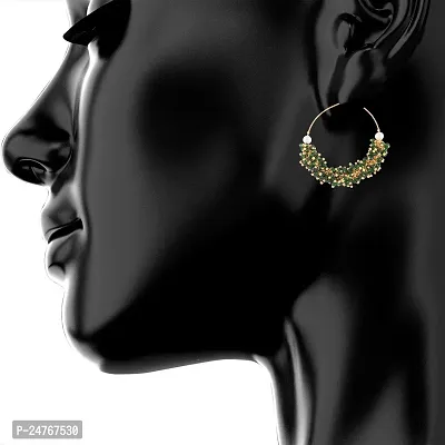 Kshitij Jewels Women's Pretty Alloy Earring - Green [KJN012]-thumb4