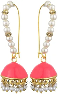 Kshitij Jewels Women's Pretty Earring - Pink [KJS024]-thumb1