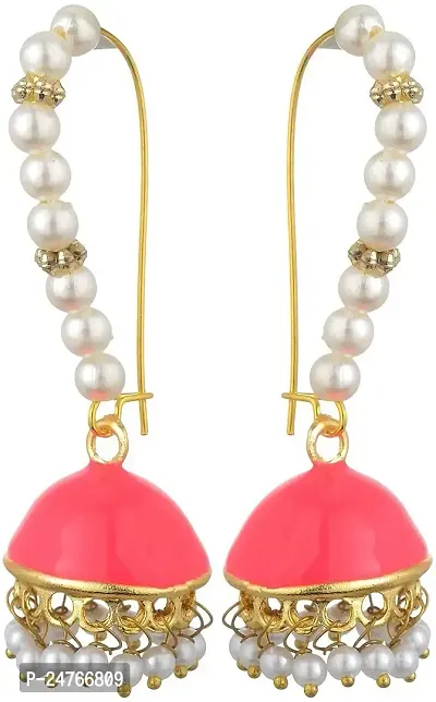 Kshitij Jewels Women's Pretty Earring - Pink [KJS024]-thumb2