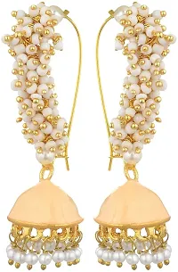 Kshitij Jewels Women's Trendy Metal Earring - Off-white [KJS154]-thumb1