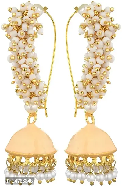 Kshitij Jewels Women's Trendy Metal Earring - Off-white [KJS154]-thumb2