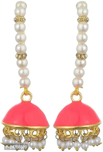 Kshitij Jewels Women's Pretty Earring - Pink [KJS024]-thumb0